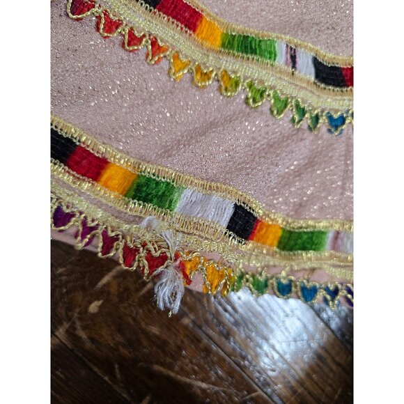 Vintage Handmade Bohemian Pink Glitter Embroidered Dress - Picture 12 of 15